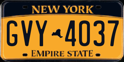 NY license plate GVY4037