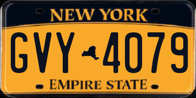 NY license plate GVY4079