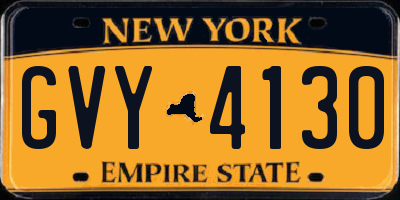 NY license plate GVY4130