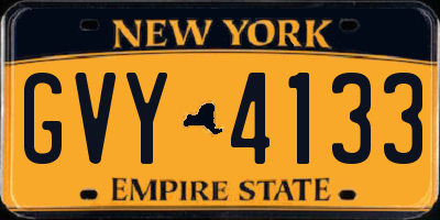 NY license plate GVY4133