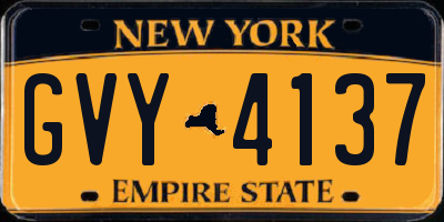 NY license plate GVY4137