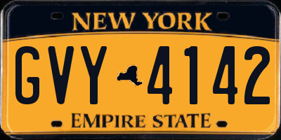 NY license plate GVY4142