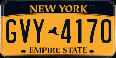 NY license plate GVY4170