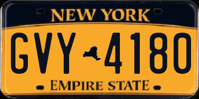 NY license plate GVY4180