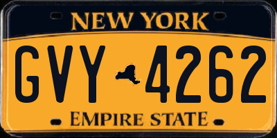 NY license plate GVY4262