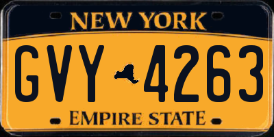 NY license plate GVY4263