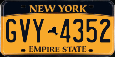 NY license plate GVY4352