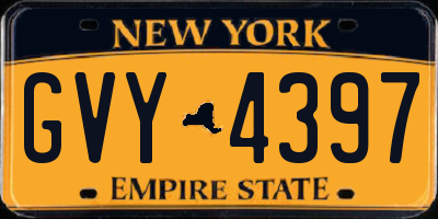 NY license plate GVY4397