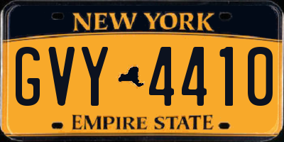 NY license plate GVY4410
