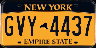 NY license plate GVY4437