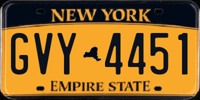 NY license plate GVY4451
