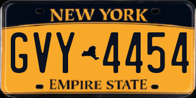 NY license plate GVY4454