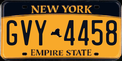 NY license plate GVY4458
