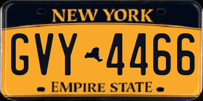 NY license plate GVY4466