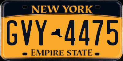 NY license plate GVY4475