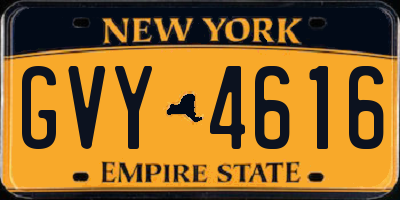 NY license plate GVY4616