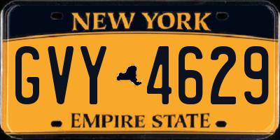 NY license plate GVY4629