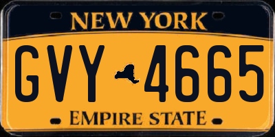 NY license plate GVY4665