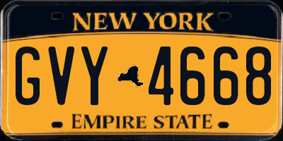 NY license plate GVY4668