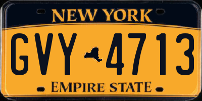 NY license plate GVY4713