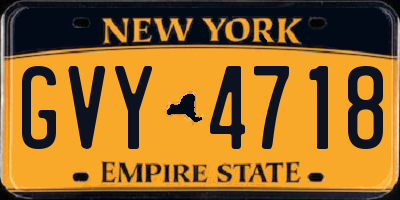 NY license plate GVY4718