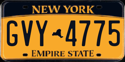 NY license plate GVY4775