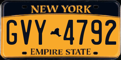 NY license plate GVY4792