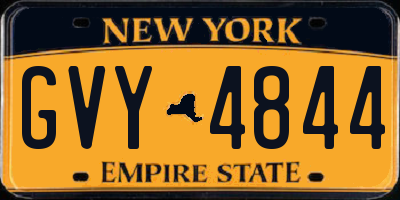 NY license plate GVY4844