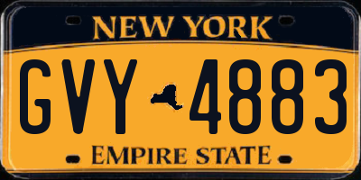 NY license plate GVY4883