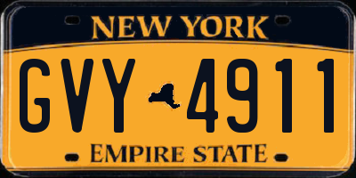 NY license plate GVY4911