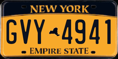NY license plate GVY4941
