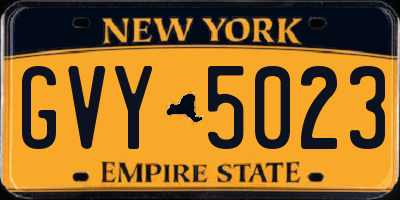 NY license plate GVY5023