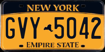 NY license plate GVY5042