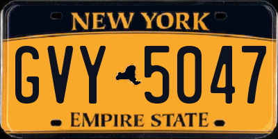 NY license plate GVY5047