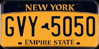 NY license plate GVY5050