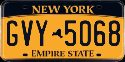 NY license plate GVY5068