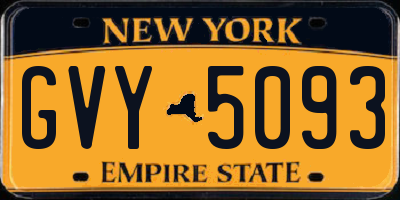 NY license plate GVY5093