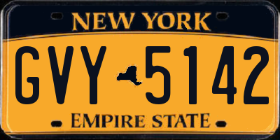 NY license plate GVY5142