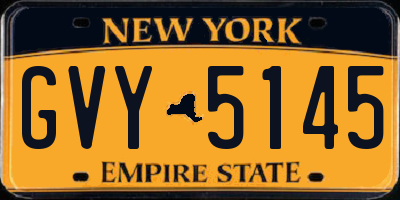 NY license plate GVY5145
