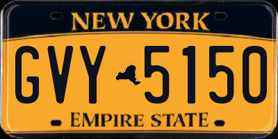 NY license plate GVY5150