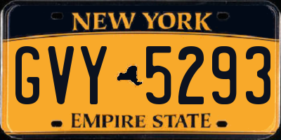 NY license plate GVY5293