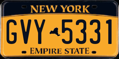 NY license plate GVY5331
