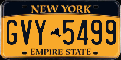 NY license plate GVY5499