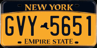 NY license plate GVY5651