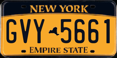 NY license plate GVY5661