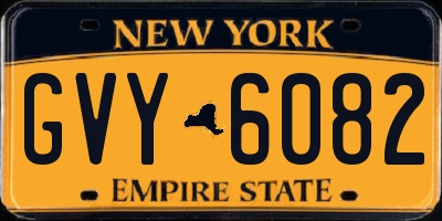 NY license plate GVY6082