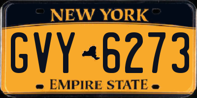 NY license plate GVY6273