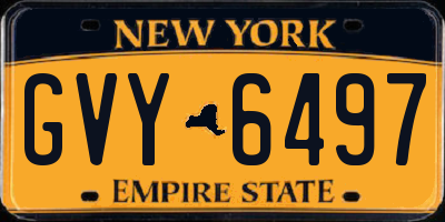 NY license plate GVY6497