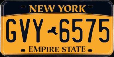 NY license plate GVY6575