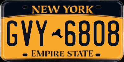 NY license plate GVY6808
